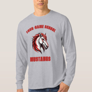 Camiseta Mascot Stallion Mustang Horse PERSONALIZADO Verm