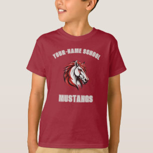 Camiseta Mascot Stallion Mustang Horse PERSONALIZADO   Verm