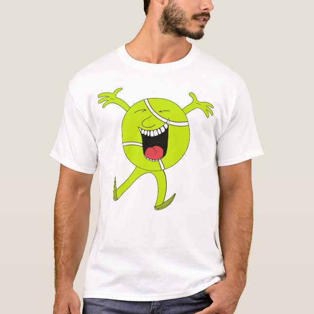 Camiseta Mascote Bola de Tênis Neon Animada (Frente)