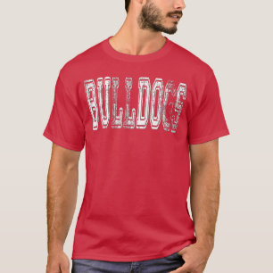 Camiseta Mascote Bulldogs Angustiado Vintage Esportes Escol