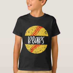 Camiseta Mascote da Equipe de Softbol Bears Espírito Escola