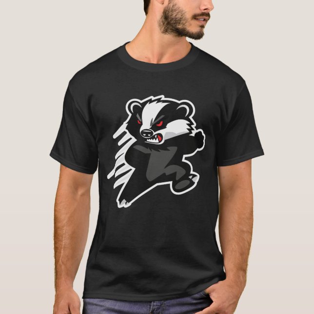 Camiseta Mascote de Ataque Feroz de Texugo Melero (Frente)