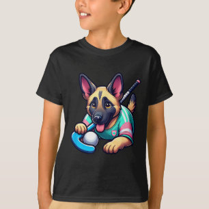 Camiseta Mascote de cachorrinho de hóquei em campo Pastor A