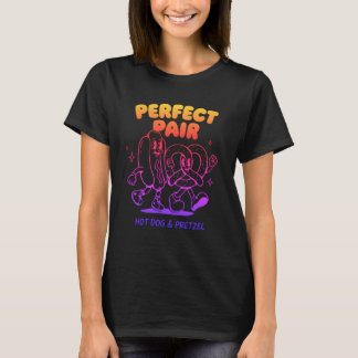 Camiseta Mascote de Cachorro-Quente e Pretzel Vintage - Ret