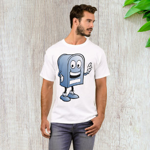 Camiseta Mascote de Caixa de Correio Feliz Caráter Azul