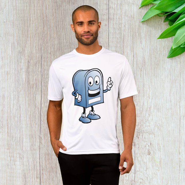 Camiseta Mascote de Caixa de Correio Feliz Caráter Azul (Criador carregado)