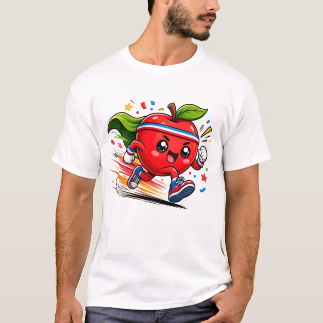 Camiseta Mascote de condicionamento físico em desenho anima (Frente)
