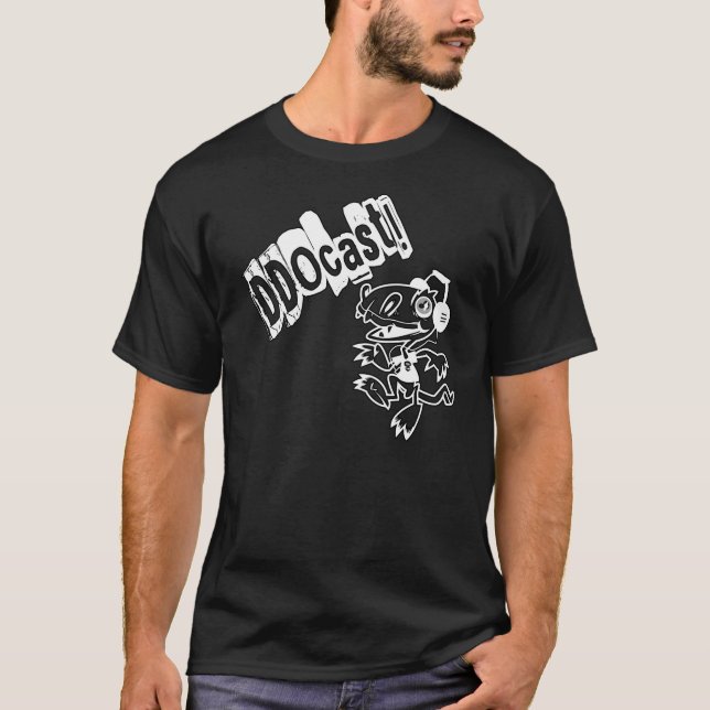 Camiseta Mascote de DDOcast Snagz no preto (Frente)