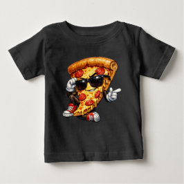 Camiseta Mascote de Fatia de Pizza Legal com Arte de Óculos