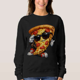 Camiseta Mascote de Fatia de Pizza Legal com Arte de Óculos