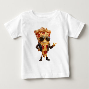 Camiseta Mascote de Fatia de Pizza Legal com Jaqueta de Cou