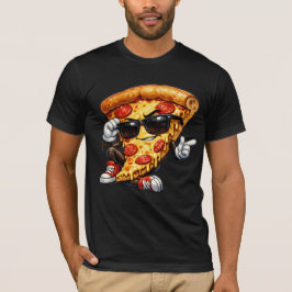 Camiseta Mascote de Fatia de Pizza Legal com Óculos de Sol 