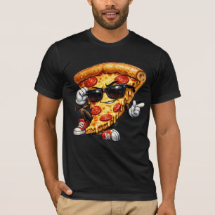 Camiseta Mascote de Fatia de Pizza Legal com Óculos de Sol