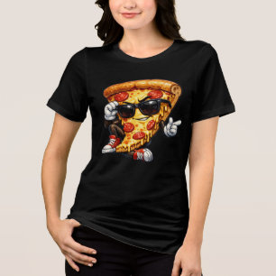 Camiseta Mascote de Fatia de Pizza Legal com Óculos de Sol