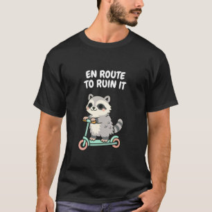 Camiseta Mascote de Guaxinim Engraçado Kawaii Humor Sarcást