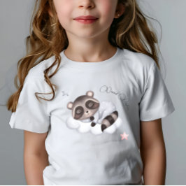 Camiseta Mascote de Guaxinim Menino Bebê Gentil