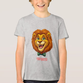 Camiseta Mascote de Leão Adorável com Gravata Borboleta par