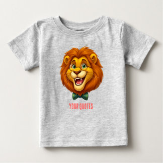 Camiseta Mascote de Leão Adorável com Gravata Borboleta par