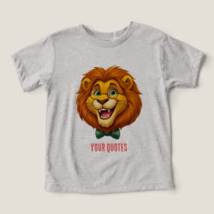 Camiseta Mascote de Leão Adorável com Gravata Borboleta par