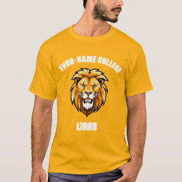 Camiseta Mascote de Leão PERSONALIZADO | Amarelo Dourado -