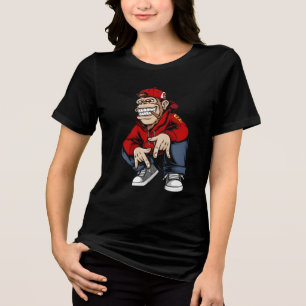 Camiseta Mascote de Macaco Urbano Desenho de Personagem de