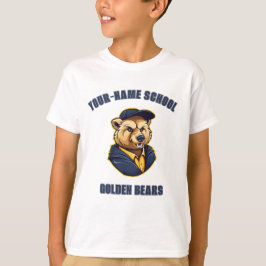 Camiseta Mascote de Urso PERSONALIZADO | Azul e Dourado - E