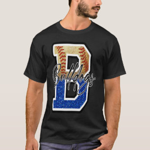 Camiseta Mascote do Time de Beisebol Bulldogs Orgulho Espír