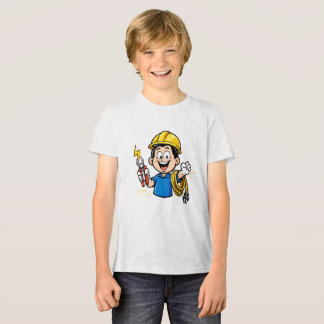 Camiseta Mascote Eletricista Energético Relâmpago Arte de D