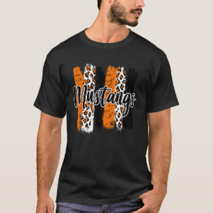 Camiseta Mascote Esportivo de Mustangs da Escola Esportivo