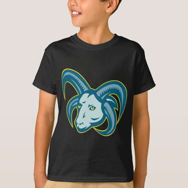 Camiseta Mascote Manx da cabeça da ram dos carneiros de (Frente)