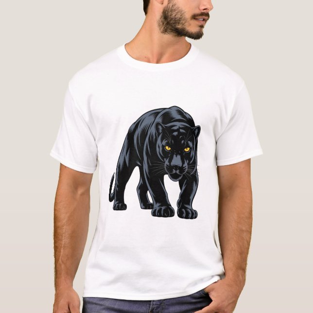 Camiseta Mascote Pantera Preta à Espera (Frente)