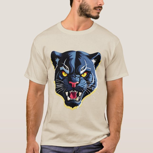Camiseta Mascote Pantera Rugindo Feroz (Frente)