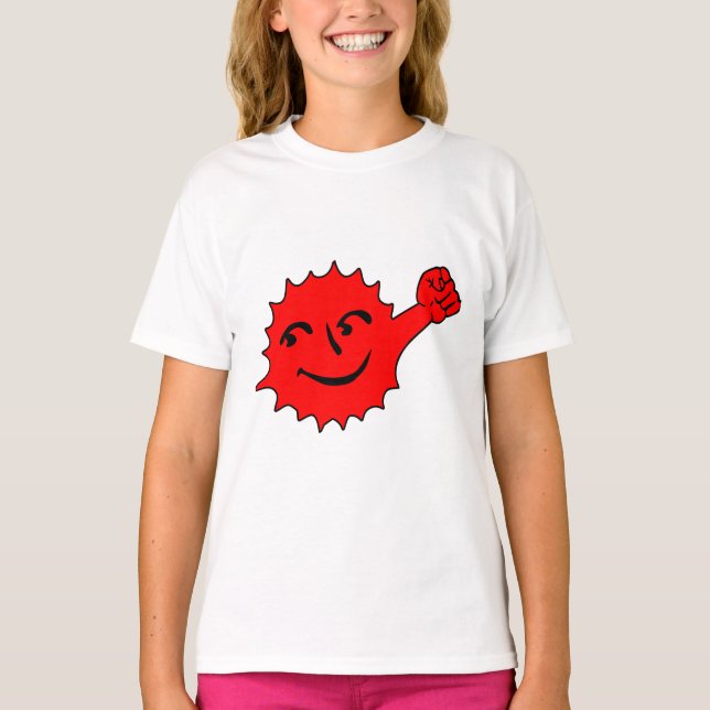 Camiseta Mascote Sol Vermelho Alegre (Frente)