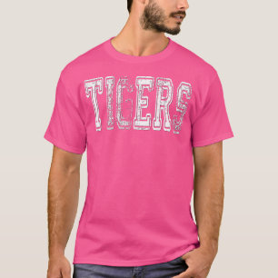 Camiseta Mascote Tigres Angustiado Vintage Nome Esportes Es