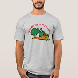 Camiseta masculina A vida é melhor no jardim
