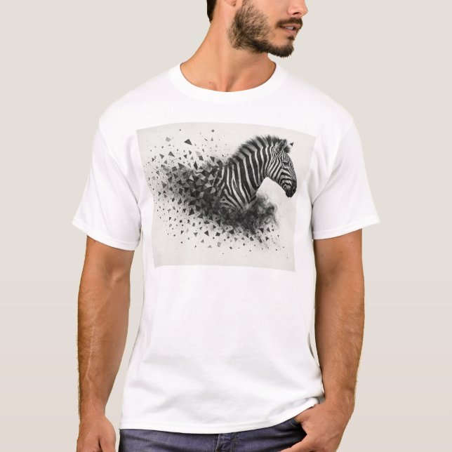 Camiseta masculina Abstract Zebra Burst (Frente)