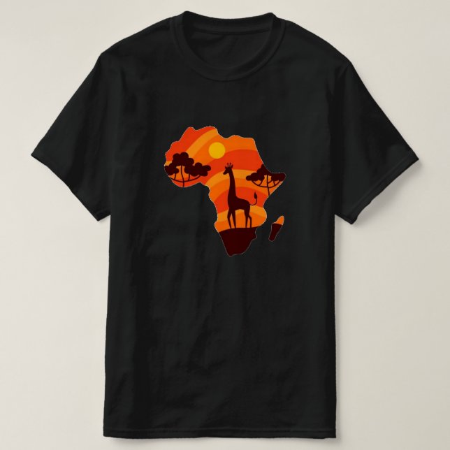 Camiseta masculina African Sun (Frente do Design)