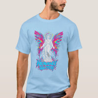 Camiseta Masculina Anjo Glitch Celestial Gráfico
