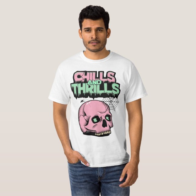 Camiseta masculina "Arrepios e Emoções" (Frente Completa)