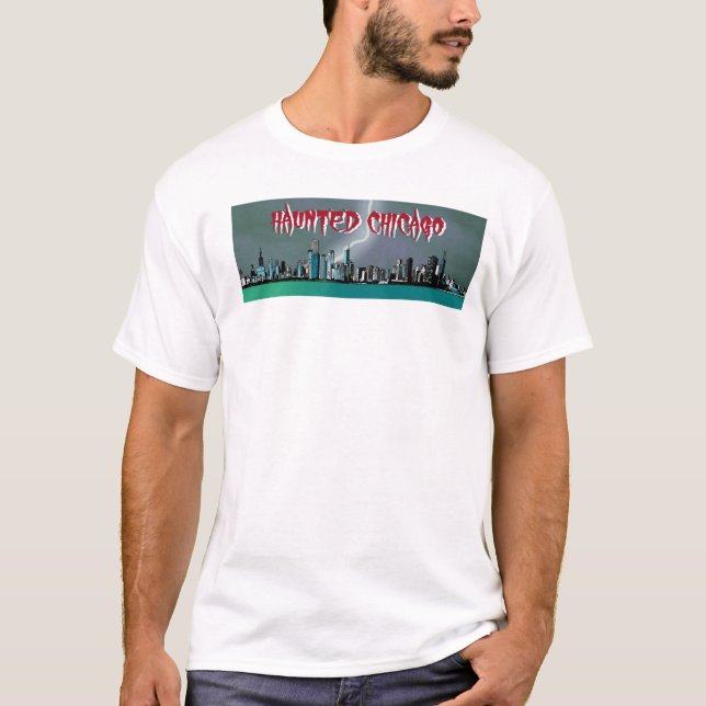 Camiseta masculina assombrada de Chicago (Frente)