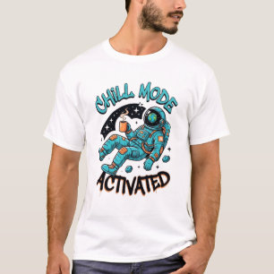 Camiseta Masculina Astronauta Café Modo Relax Ativ