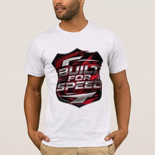 Camiseta masculina Built for Speed Racing Shield E (Frente)