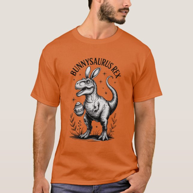 Camiseta masculina Bunnysaurus Easter  (Frente)