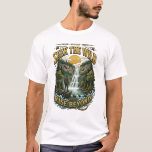 Camiseta masculina Busque a Natureza Selvagem
