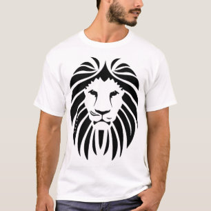 Camiseta Masculina Cabeça de Leão Tribal Majestoso
