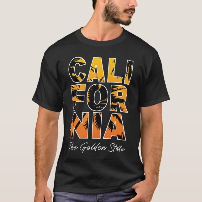 Camiseta masculina California Palm Trees Filled Le (Frente)