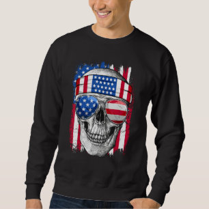 Camiseta Masculina Caveira Vintage Bandeira Americ