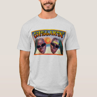 Camiseta masculina 'Chillaxin', Cinza
