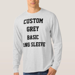 Camiseta masculina cinza personalizada de manga lo