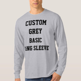 Camiseta masculina cinza personalizada de manga lo